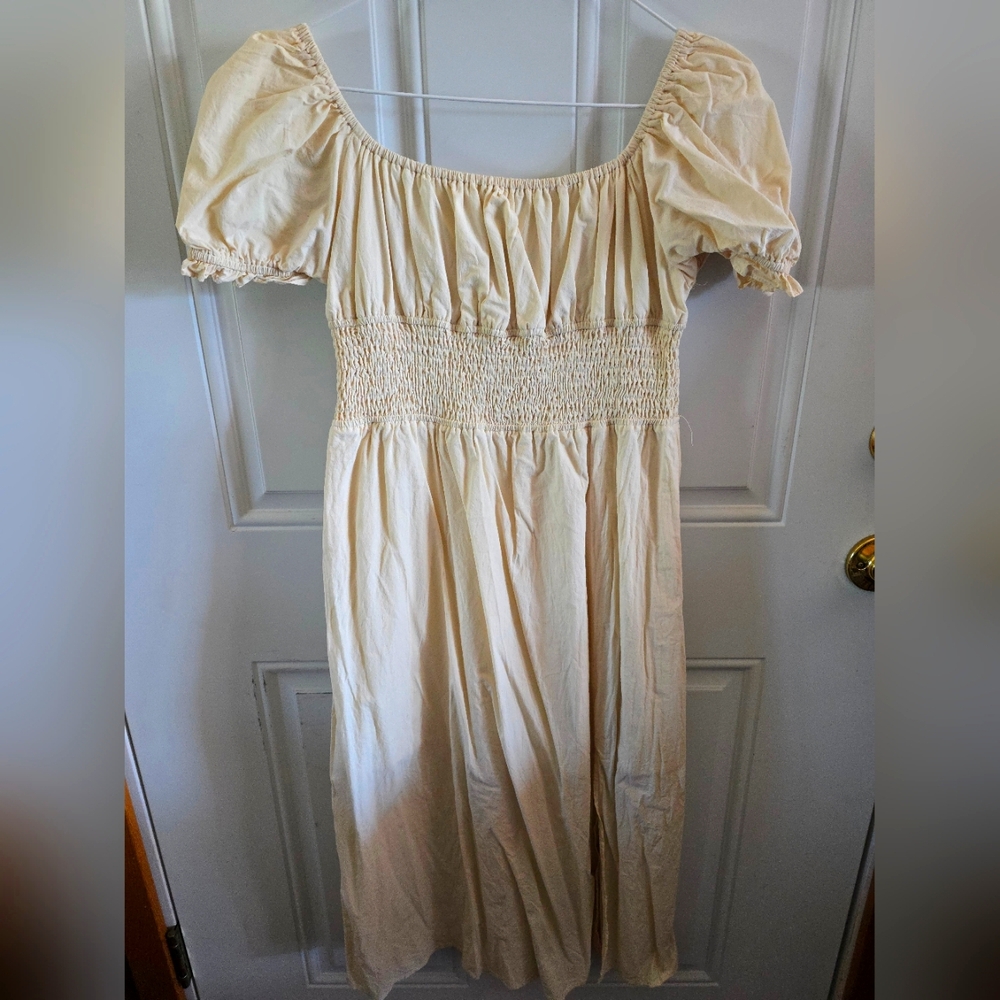 Cotton Cream Milkmaid Dress, Medium
